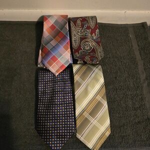 Accessories Necktie Lot Mens OS Multicolor Plaid Paisley Silk